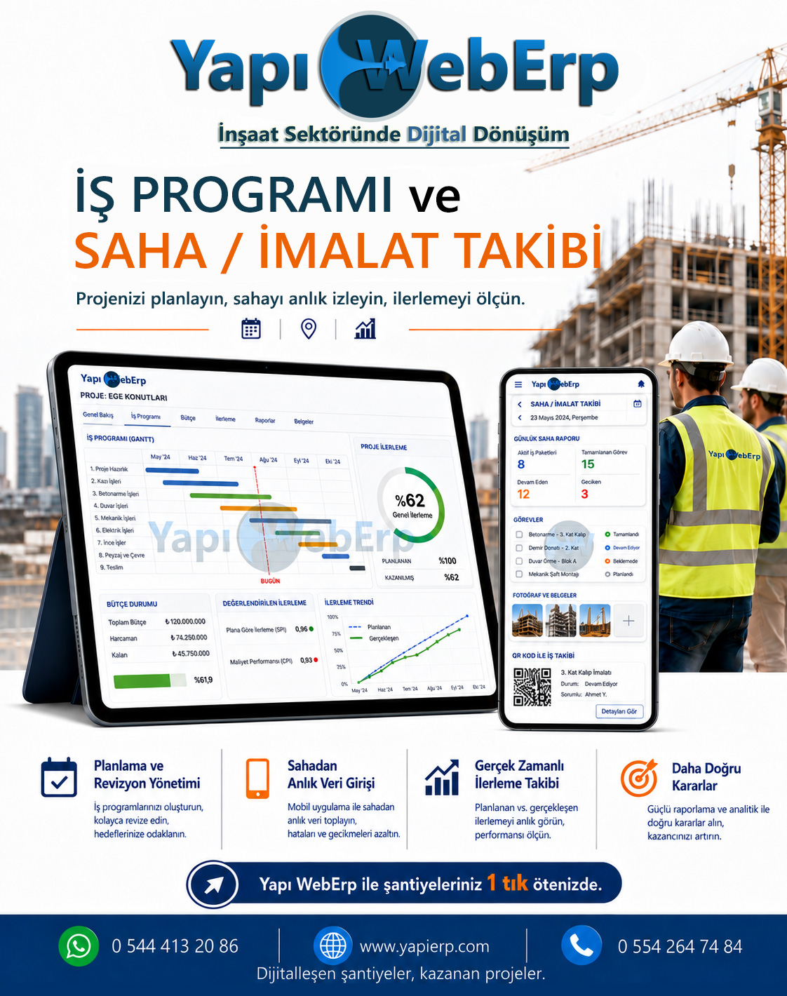 Şantiyede Mobil Saha ve İmalat Takibi